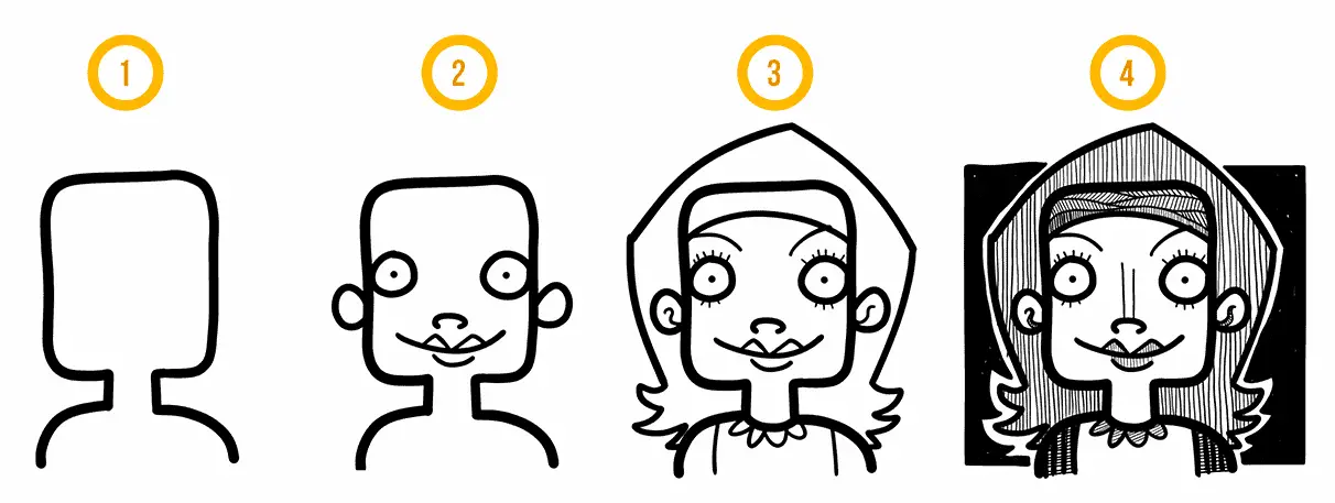 How to Draw a Female Face Using Simple Shapes 6